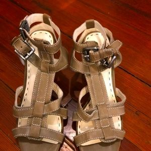 COACH Tan Leather Strappy Gladiator High Stacked